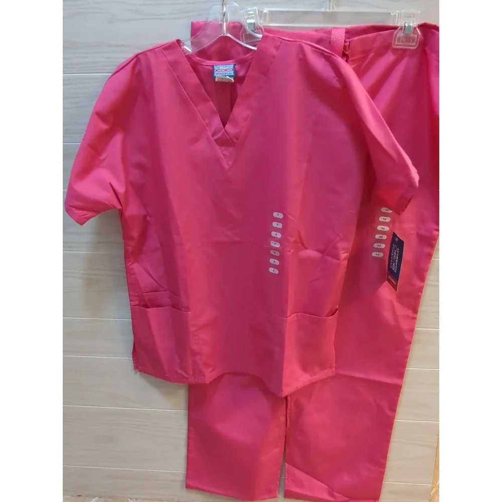 Chreokee dark pink scrubs top pants set women M Medium w/tags cargo pants w/MARK